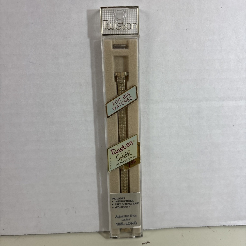 Speidel Twist-on Gold Tone Stainless Steel Expansion Watch Band 103L-LONG Ladies